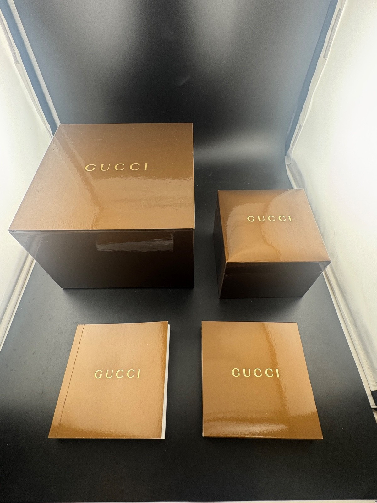 Gucci 100 G-Rectangle 100L Set Diamonds Ladies Watch Full Set From California, view 2
