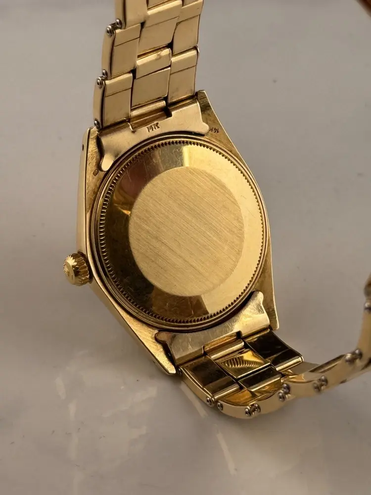 Thumbnail: Rolex Oyster Perpetual 1503 34mm Gold Champagne Oyster Rivet Bracelet with Box