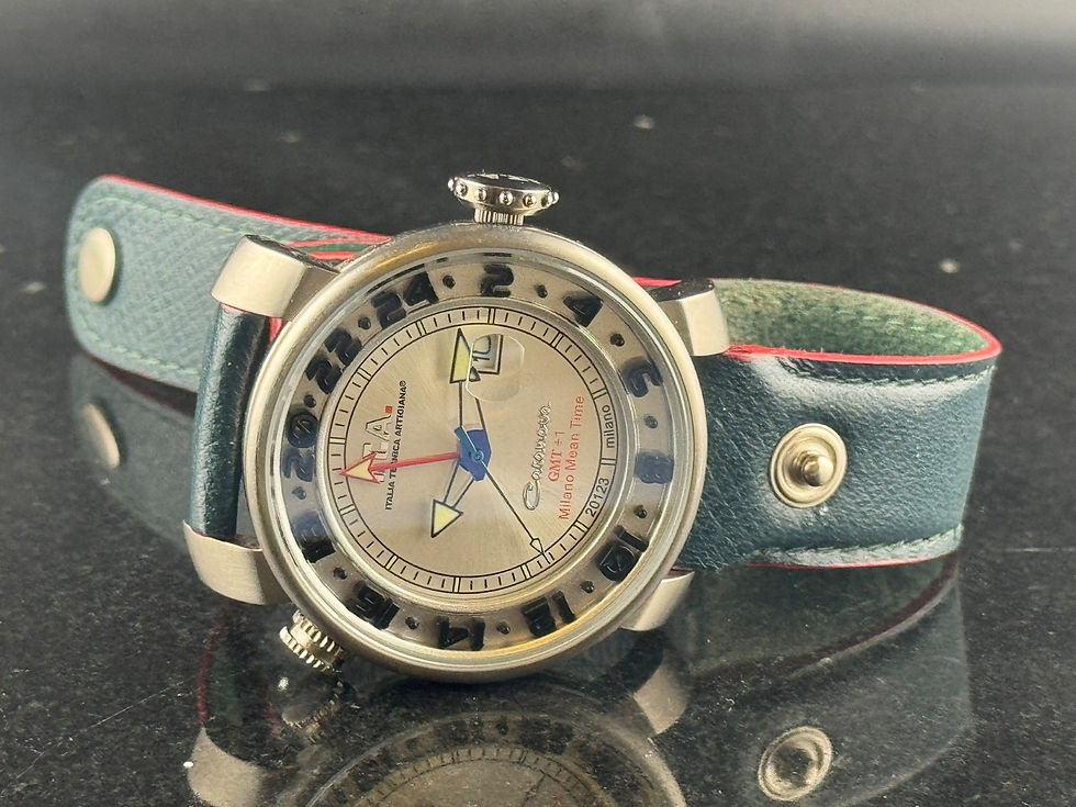 Thumbnail: I.T.A Italia Casanova GMT Titanium 45.5mm Quartz Watch Box Papers RARE