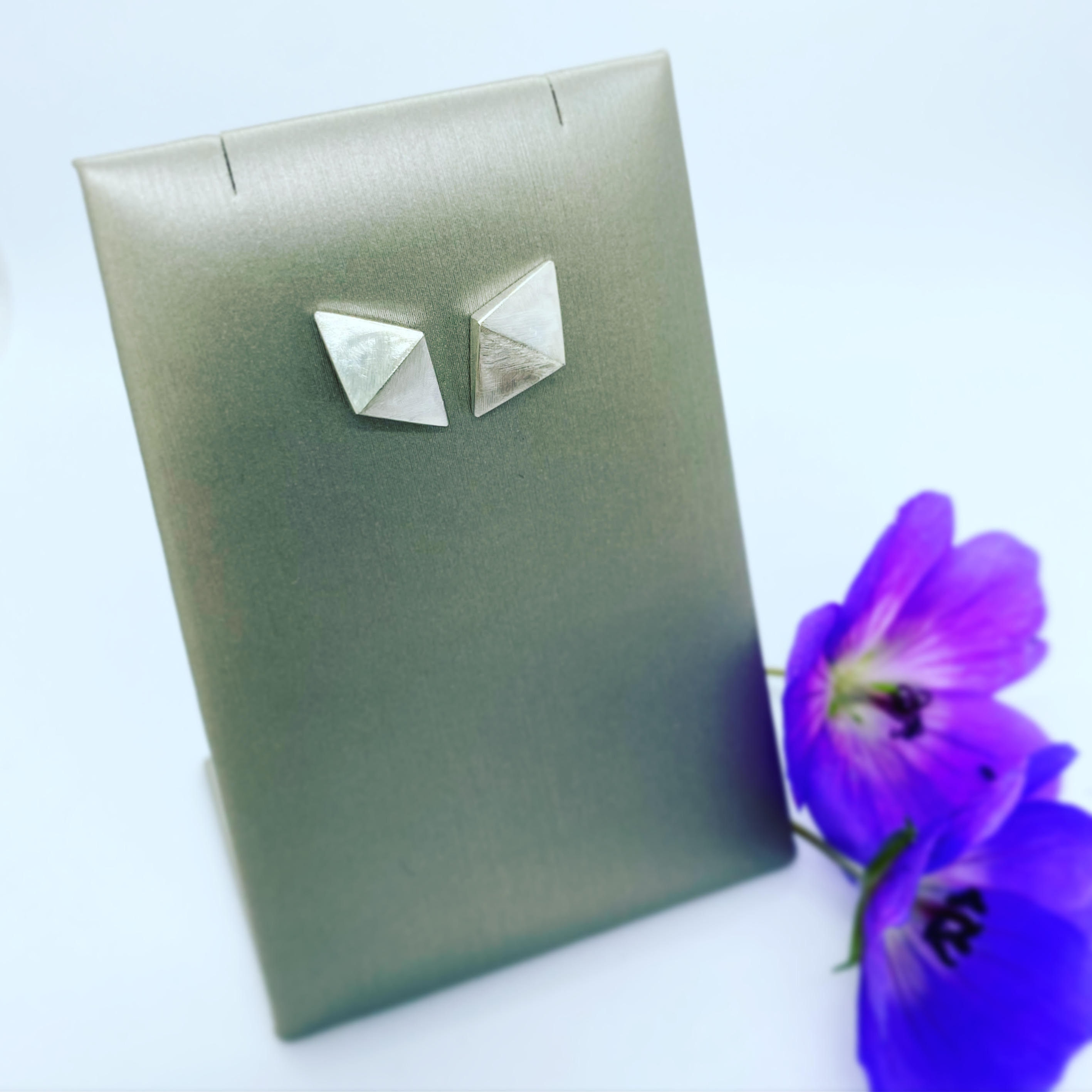 Geo Diamond Stud Earrings