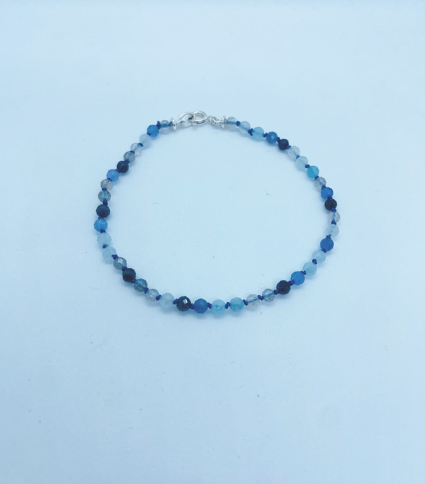 Tanzanite, Sapphire, Aquamarine, and Labradorite Bracelet
