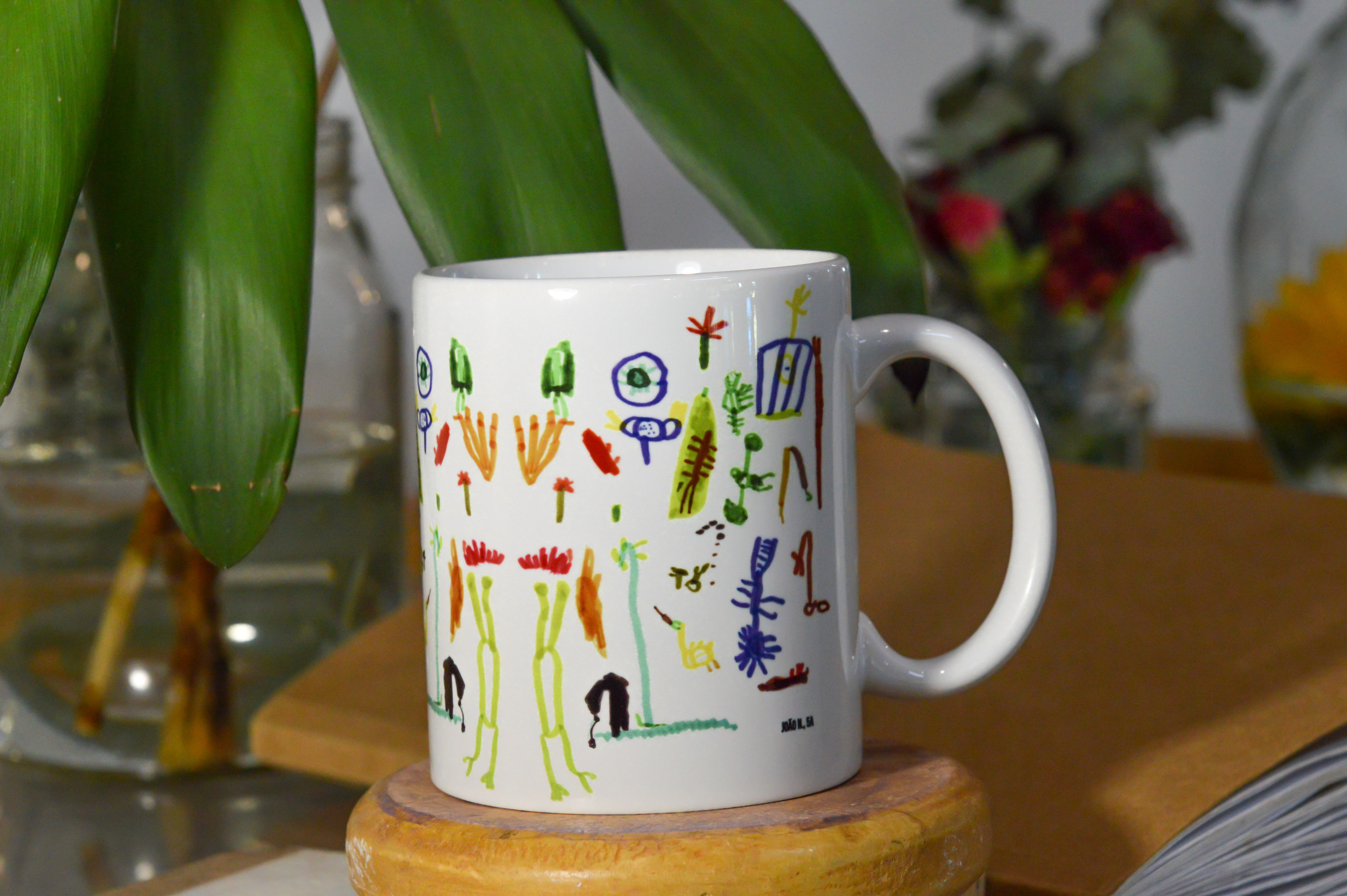Caneca desenhos de flores