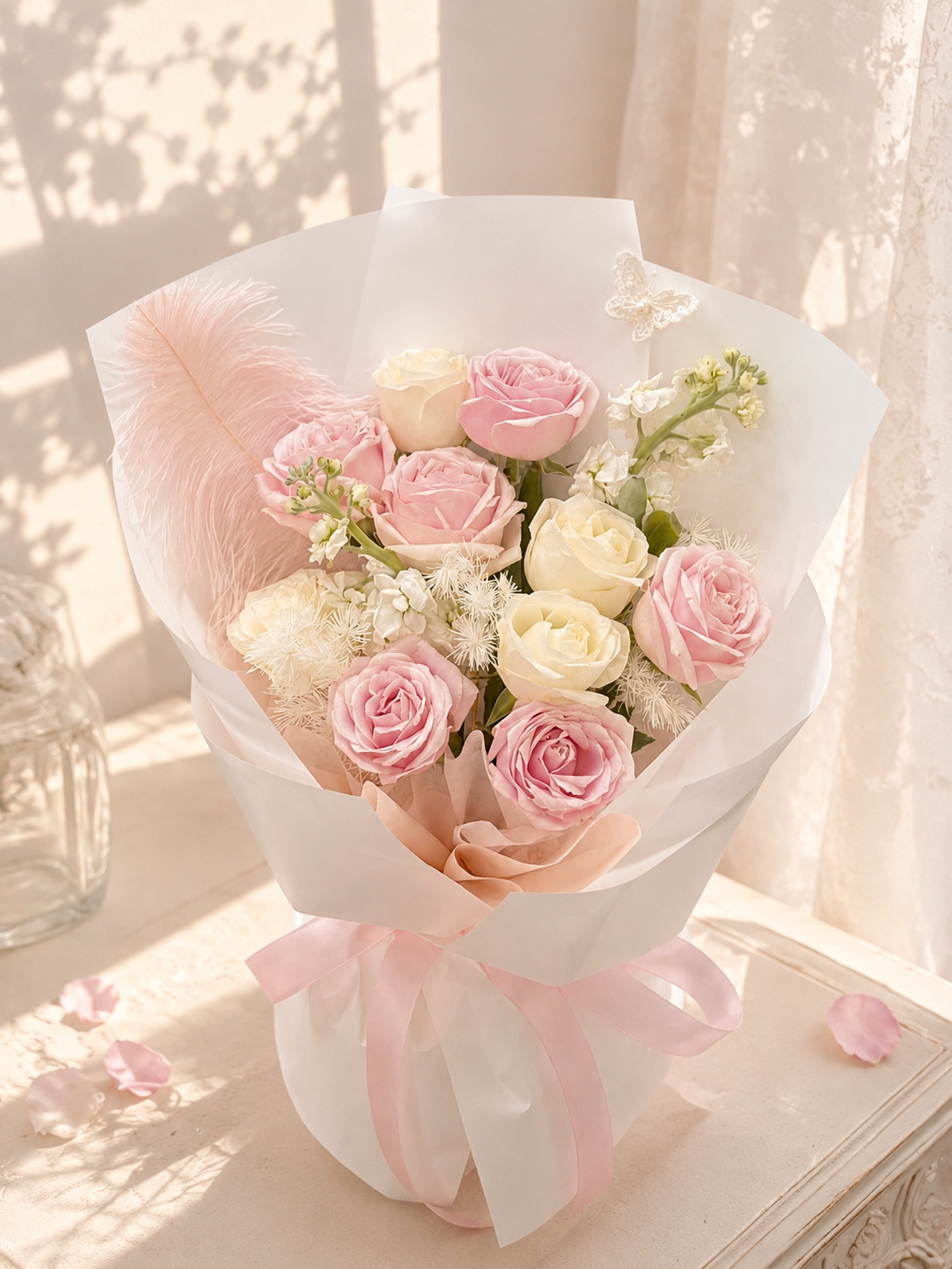 Pink & White Rose