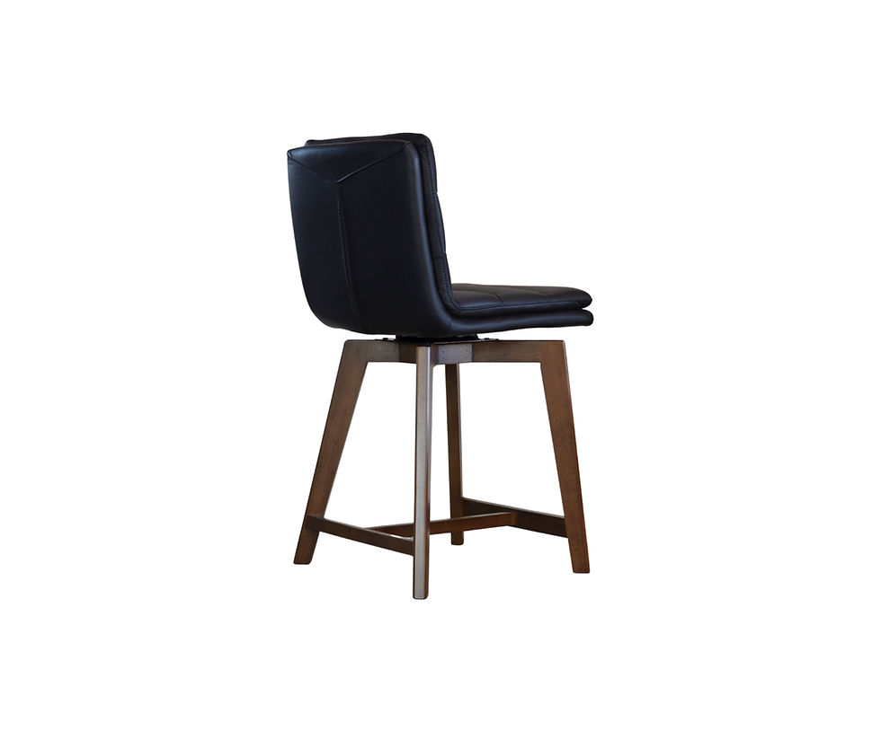 Thumbnail: Parker Swivel Counter Stool - Black Leather