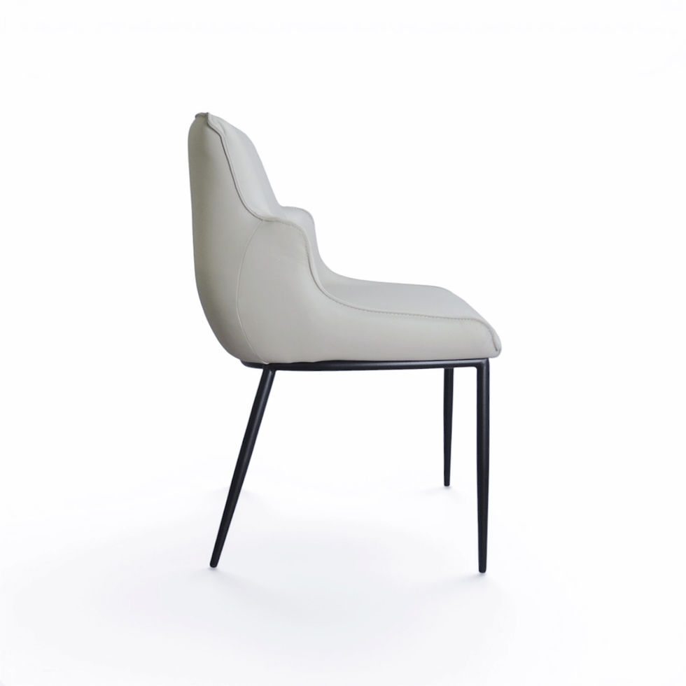 Thumbnail: Julian Dining Chair - Light Grey Leather
