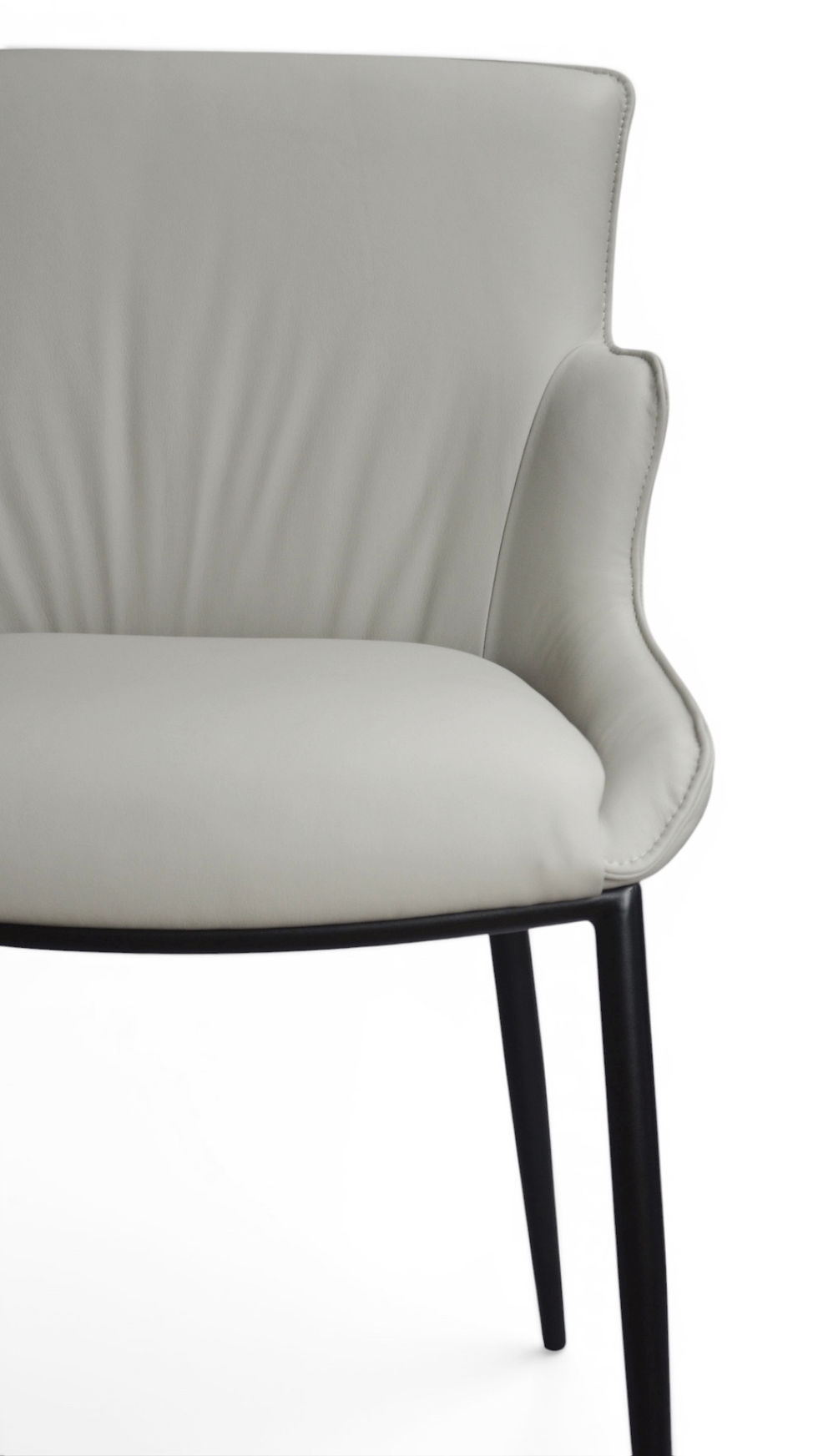 Thumbnail: Julian Dining Chair - Light Grey Leather