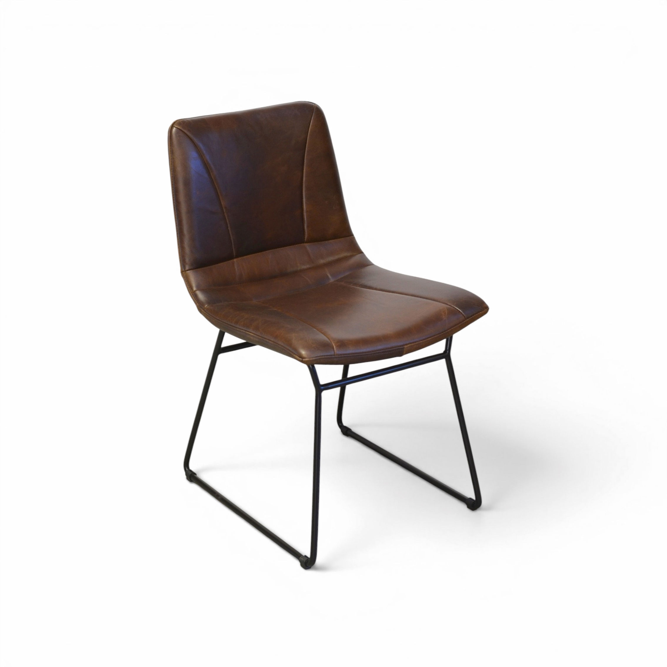 Burke Dining Chair - Brown Leather