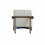 Thumbnail: solid wood arm chair with white cushions back view
