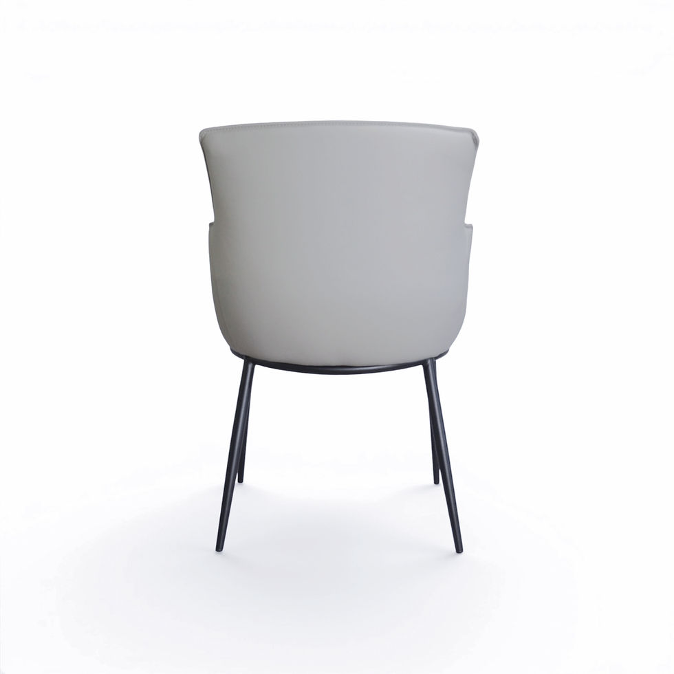 Thumbnail: Julian Dining Chair - Light Grey Leather