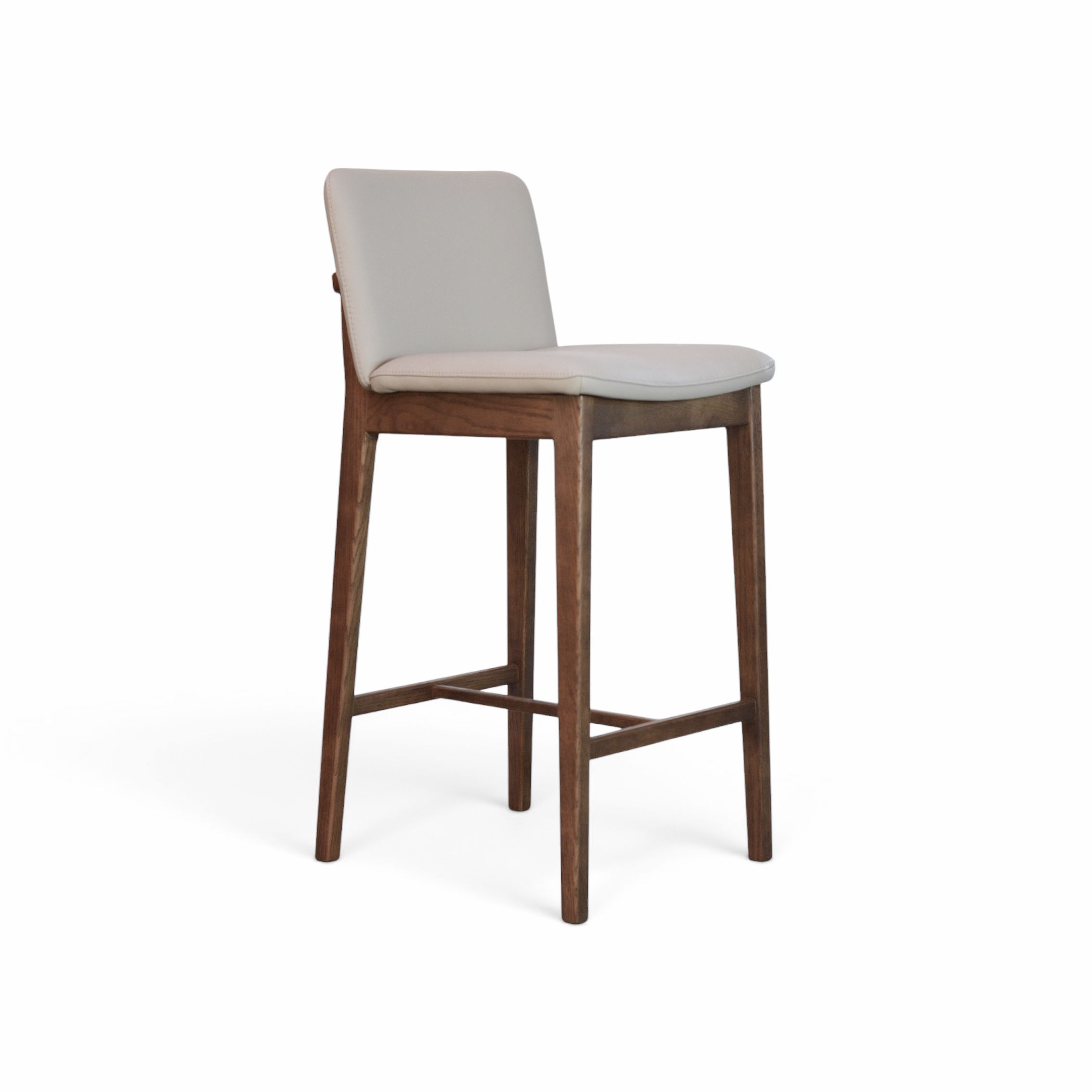 Niko Bar Stool - Light Grey Leather