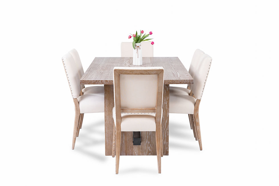 Thumbnail: cream chairs and table front view