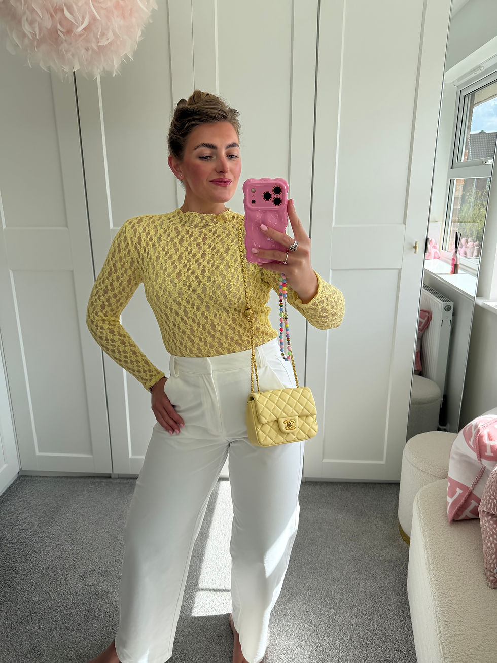 Thumbnail: PERRIE Soft Lace Top Yellow 