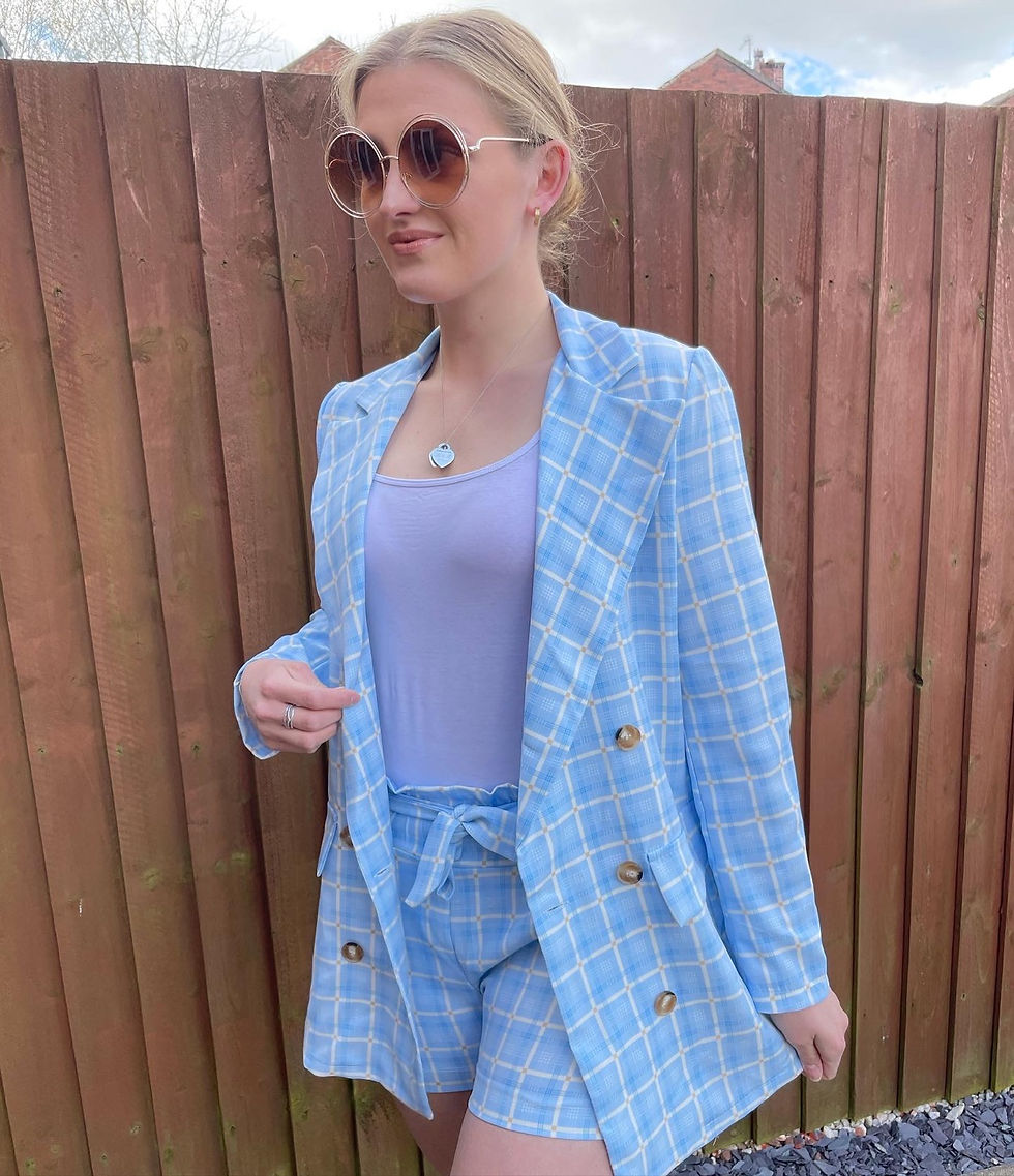 Thumbnail: BONNIE Chequred Blazer Set 