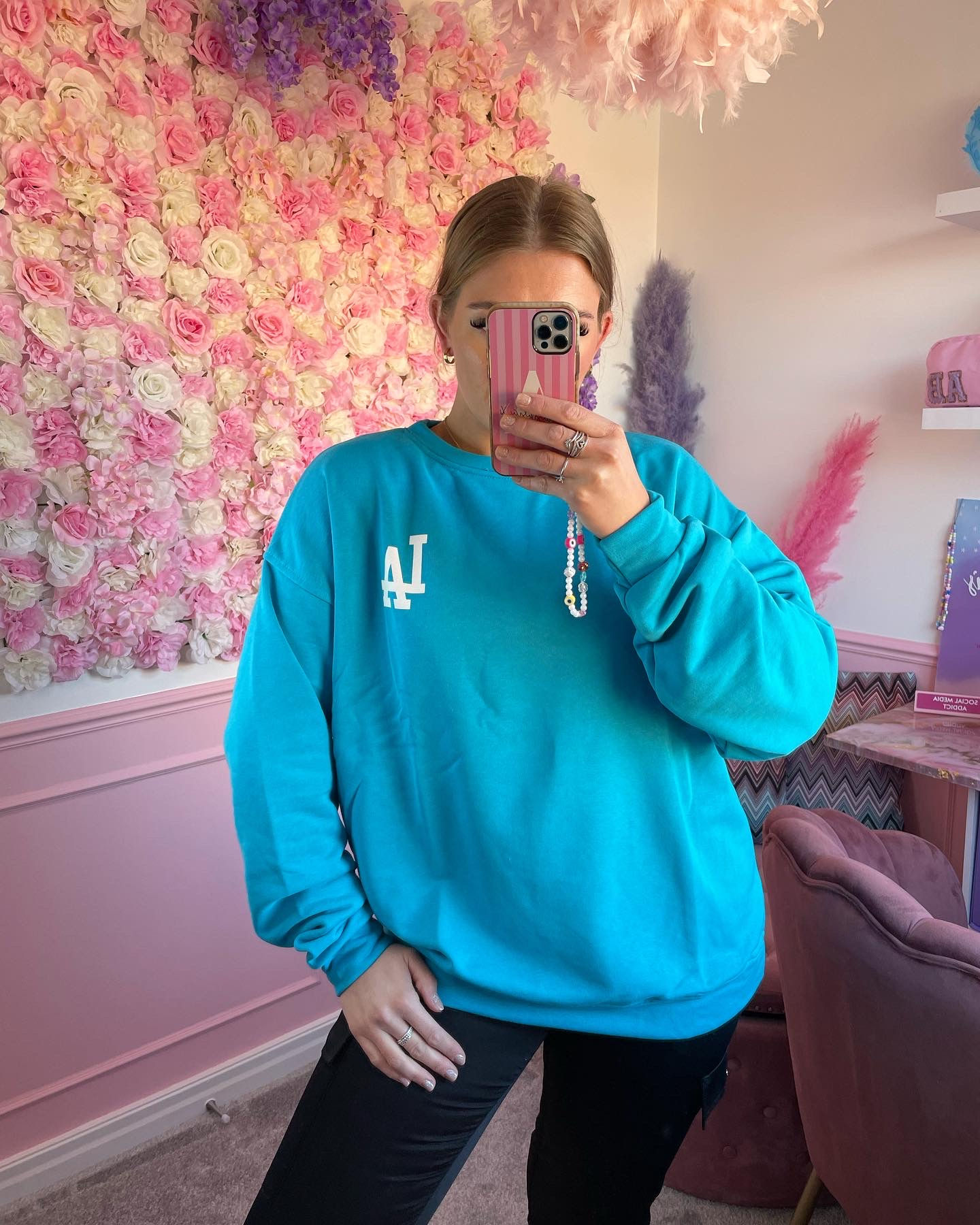 Blue LA Print Sweater