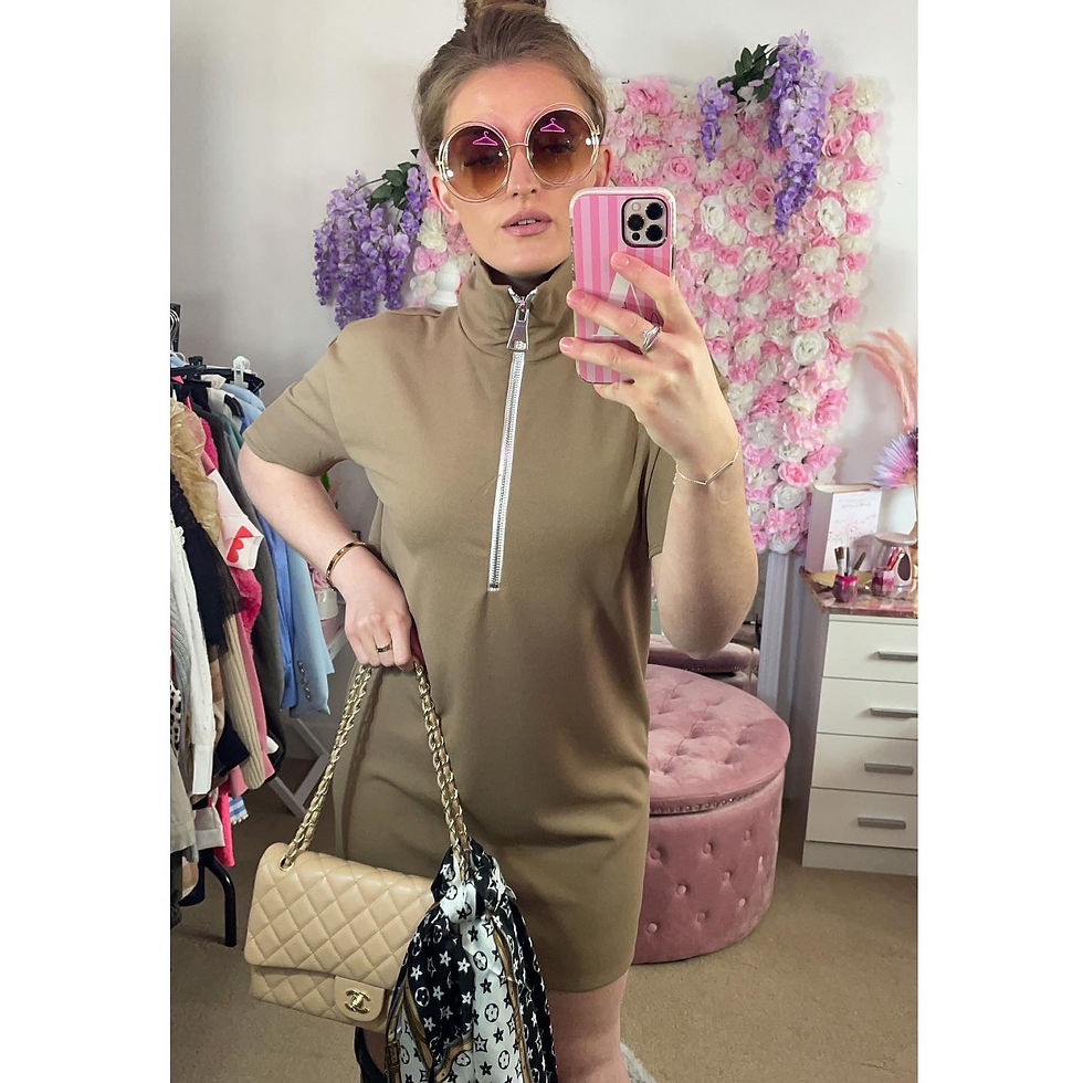 Thumbnail: ZIP UP Caramel Dress 