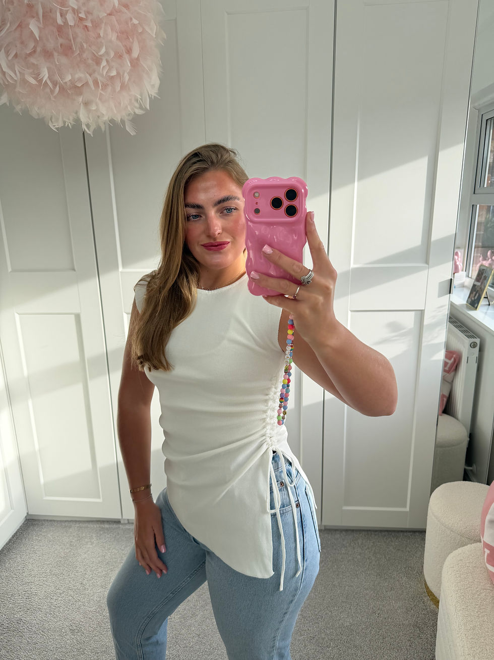 Thumbnail: ELLA Side Ruched Top White