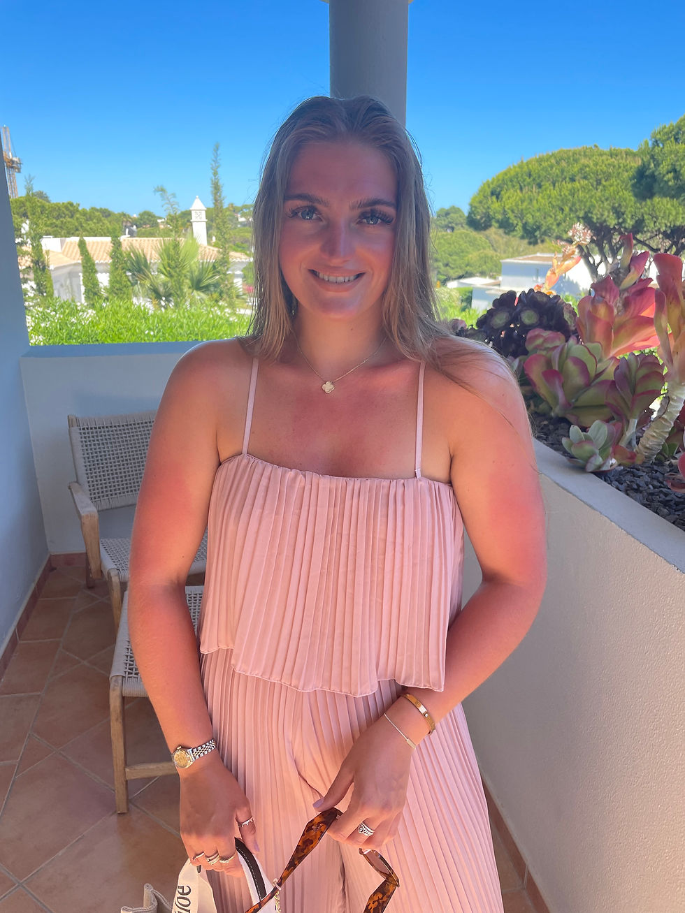 Thumbnail: Baby Pink Pleated Jumpsuit