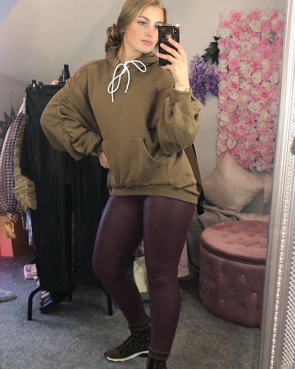 WINE FAUX LEATHER Leggings