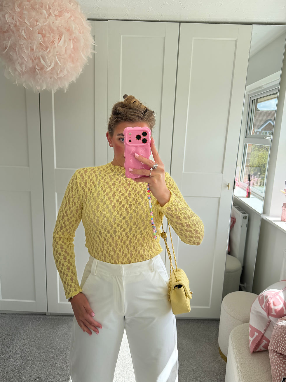 Thumbnail: PERRIE Soft Lace Top Yellow 