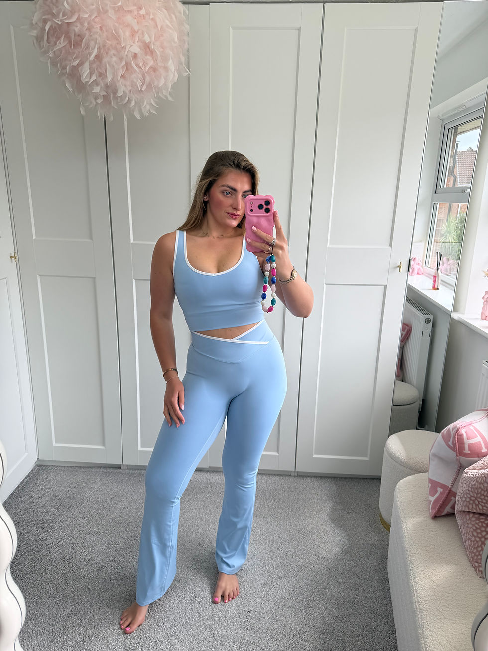 Thumbnail: ‘LUCIA’ Sky Blue Flare Yoga Set 