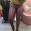 Thumbnail: WINE FAUX LEATHER Leggings