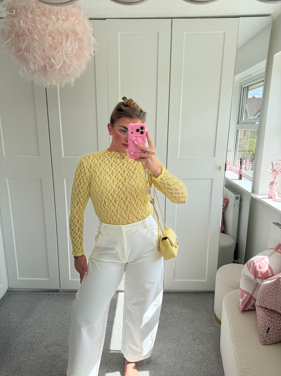 Thumbnail: PERRIE Soft Lace Top Yellow 