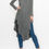 Thumbnail: Asymmetric Long Sleeve Dress - Grey