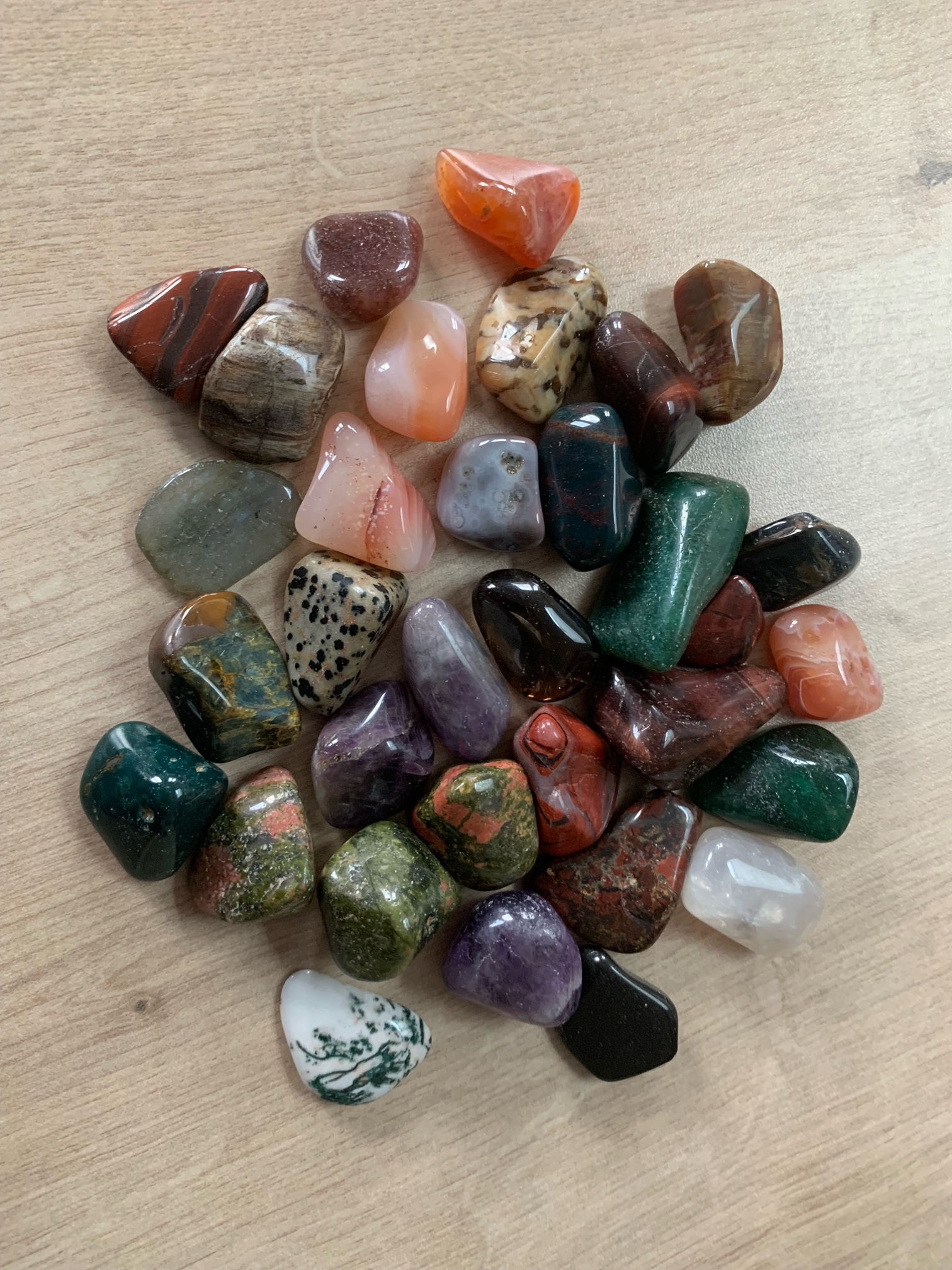 Mixed bag of 12 Crystal Tumblestones
