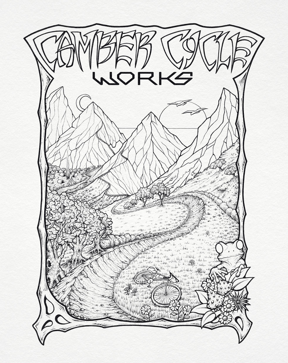 camber cycle works trails cycling illustration