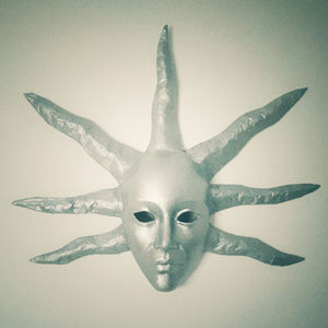 montol mask modelling sculpture silver