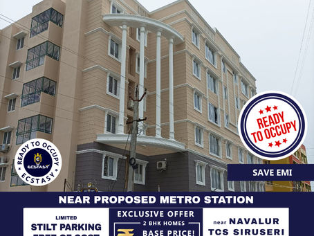 Spacious 2 BHK flats sale in navalur | Creations Promoters
