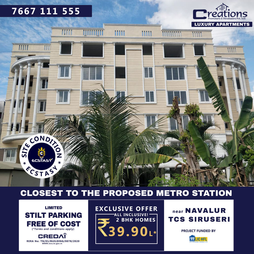 Best 2 BHK Flats Sale Near Sipcot Navalur Creations