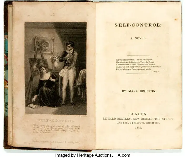 An 1849 Bentley edition of Self-Control.