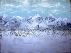 Painting by Veronica Green with light and iridescent paint