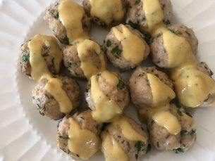 Chicken Meatballs with Mustard Sauce