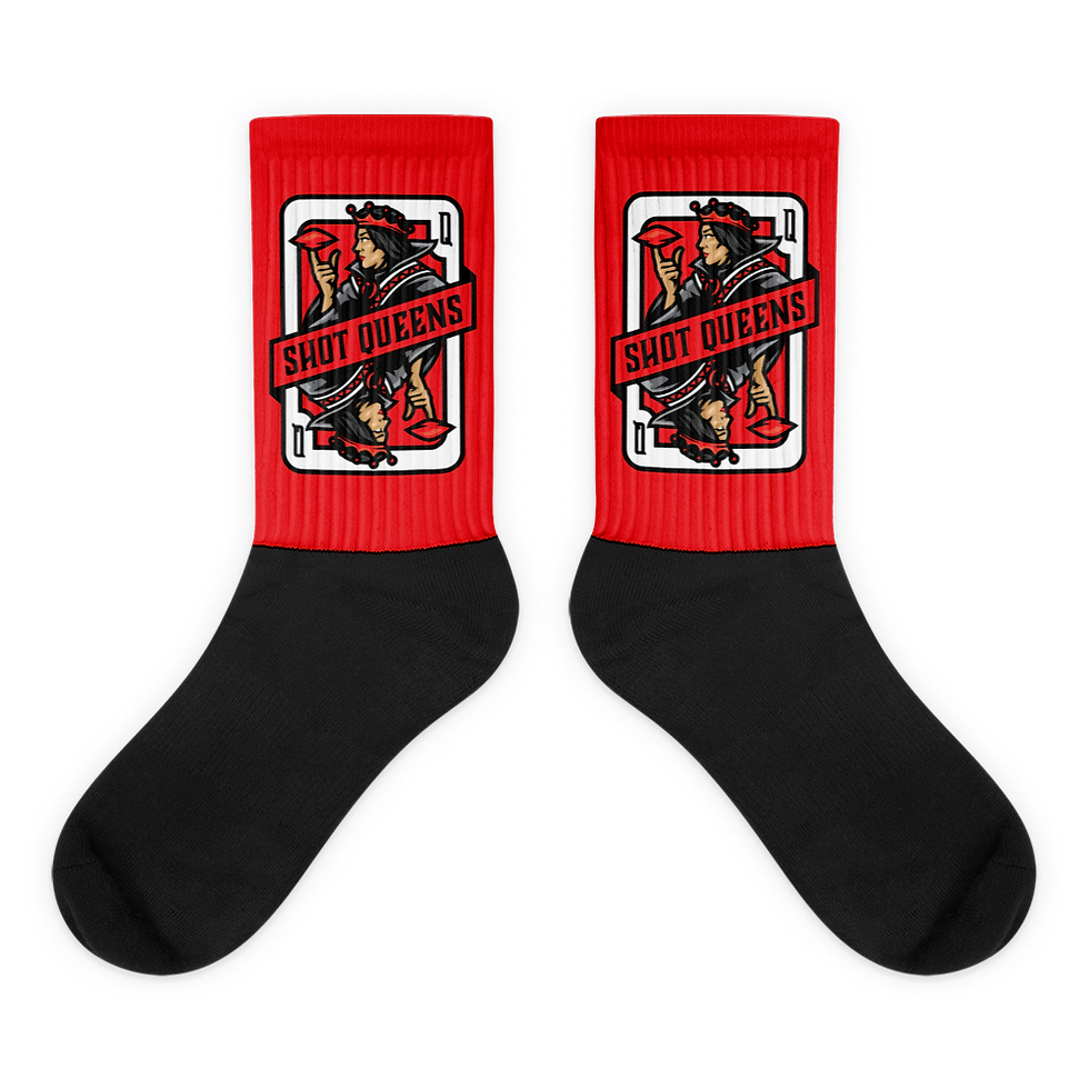 Shot Queens Cornhole Card Red - Socks