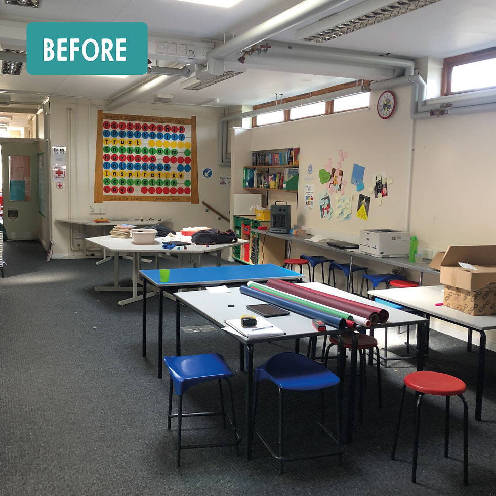 Before shot of primary school library