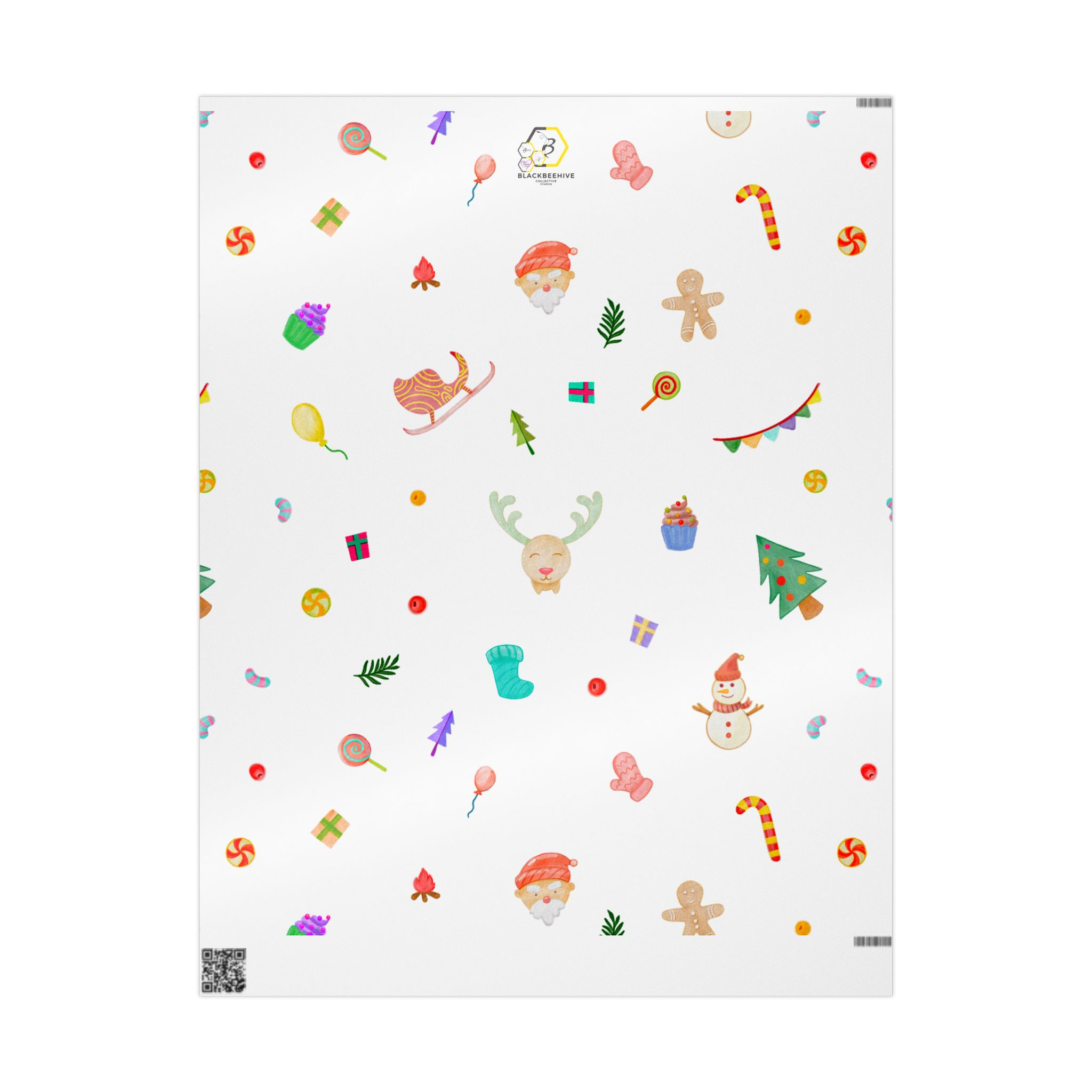 Whimsical Holiday Wrapping Paper - Festive Candy & Character Design