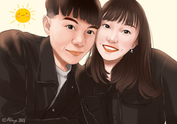 電繪人像-雙人半身