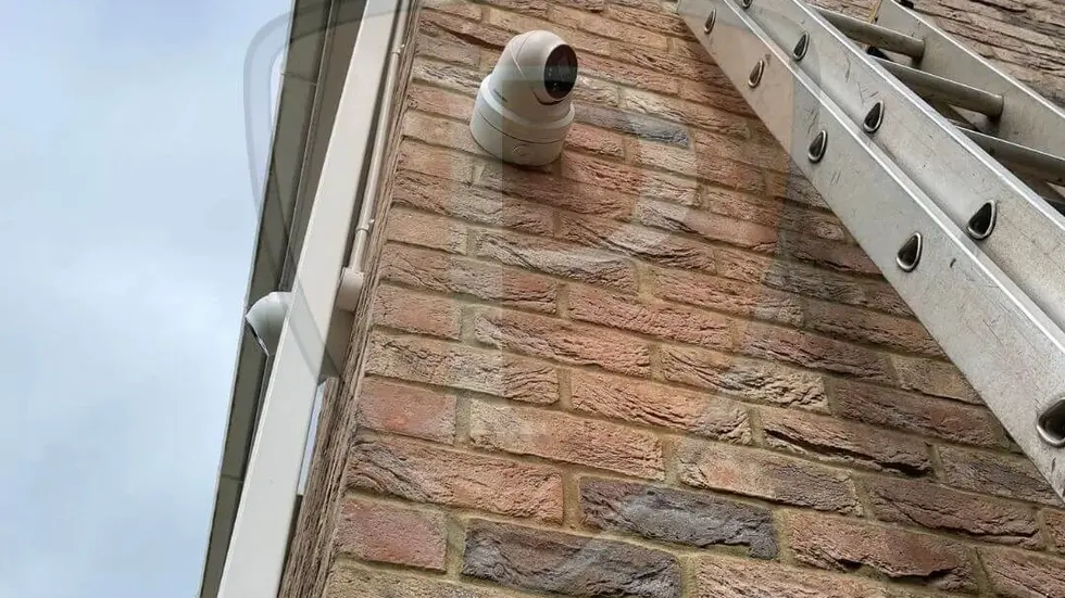 second floor camera installed to cover the side of a semi detached house in marston green birmingham