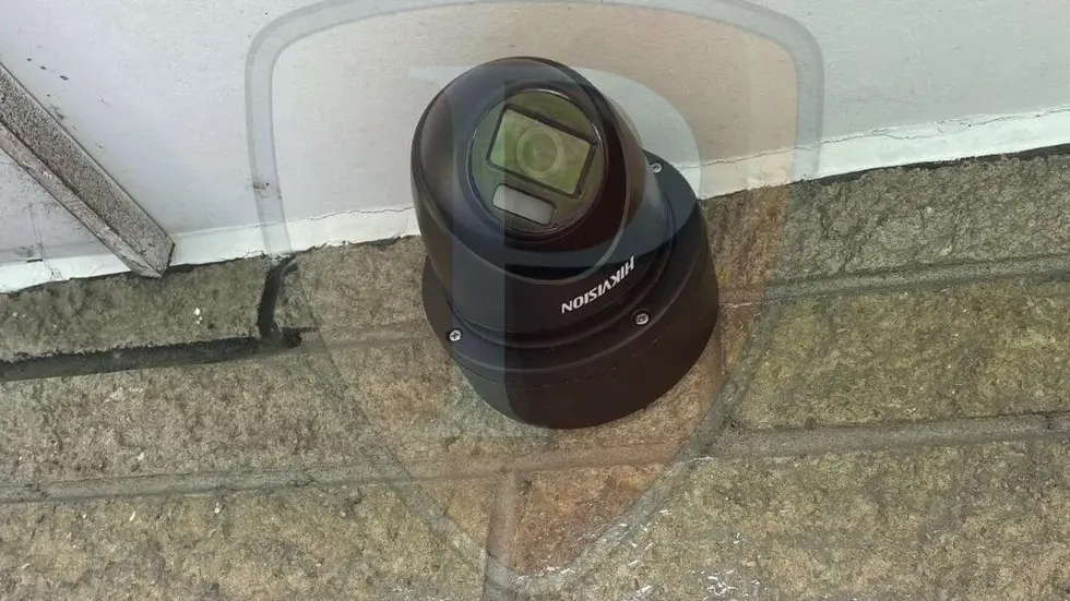 black hikvision camera install for detached house in dudley