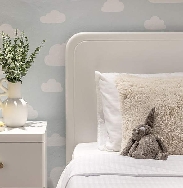 cute kids room beds drawers and side table