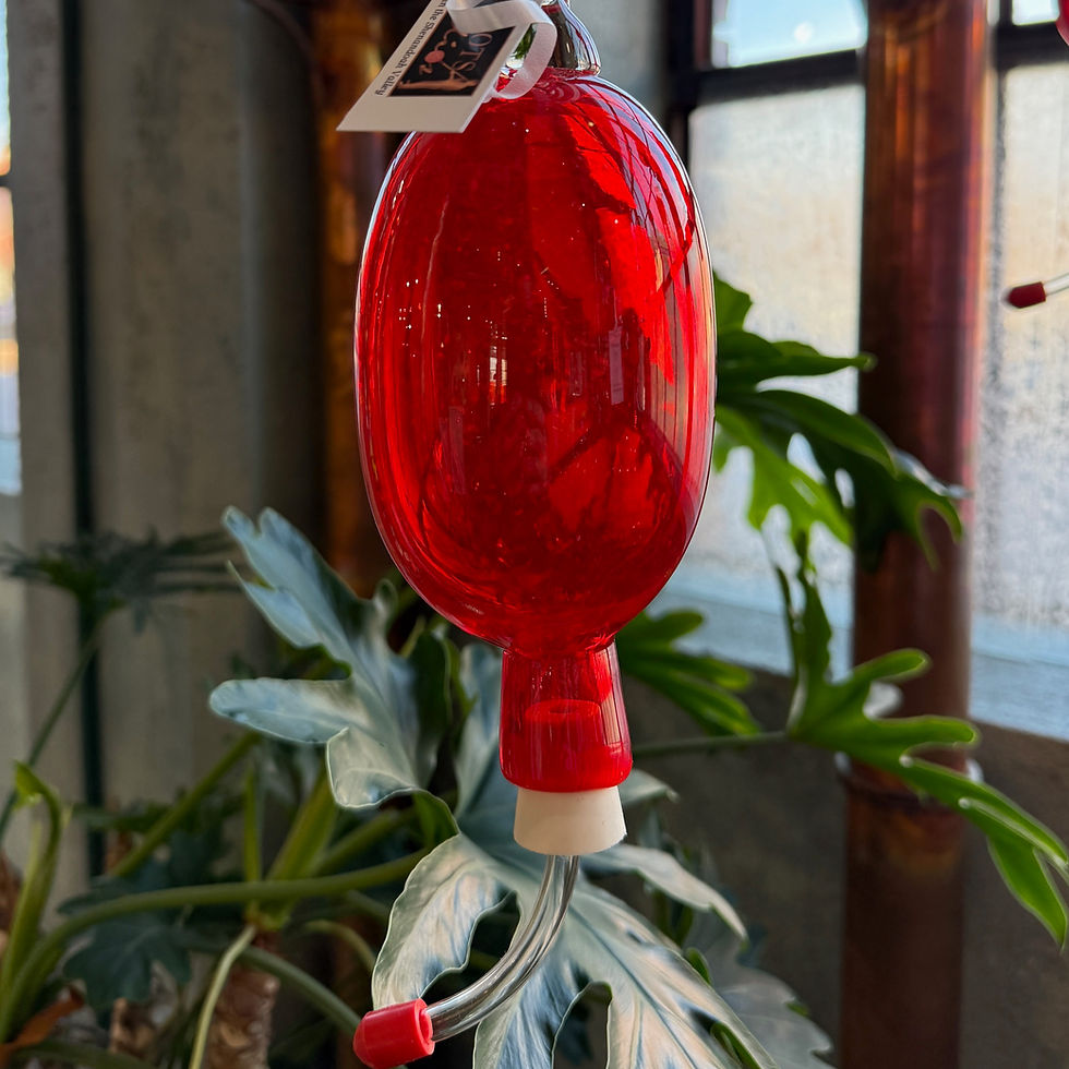 Thumbnail: Hand-blown Glass Hummingbird Feeder