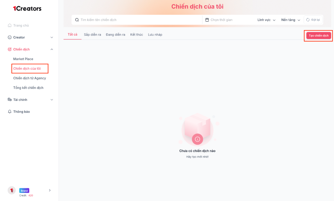 Hướng dẫn tạo và quản lý chiến dịch Influencer Booking