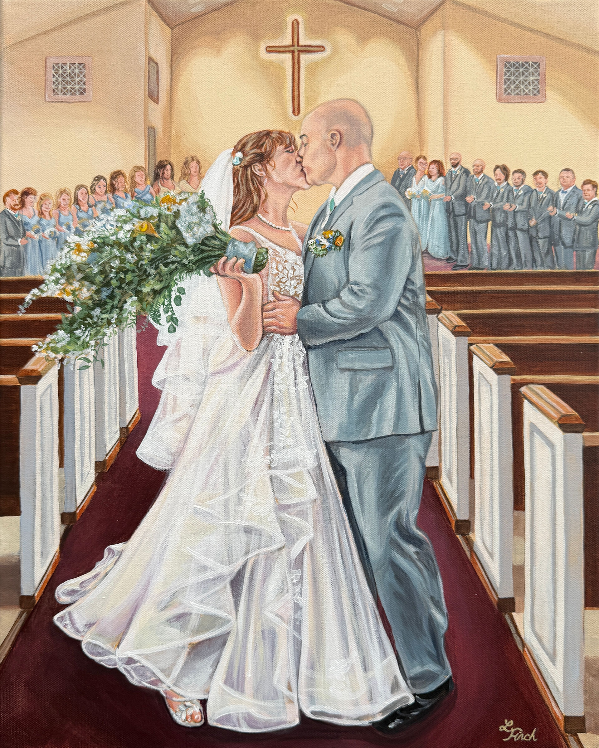 Wedding Painting Portrait by Lindsey Finch Art