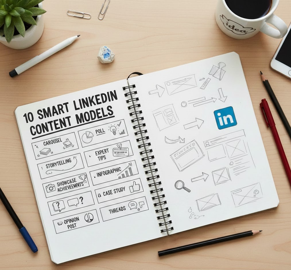 10 نماذج ذكية في صناعة المحتوى على لينكدإن