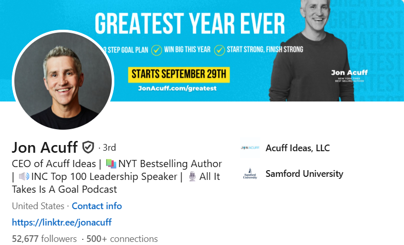 Jon Acuff on LinkedIn