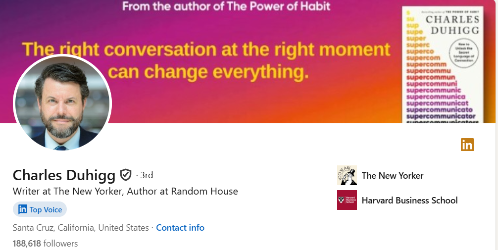 Charles Duhigg On LinkedIn