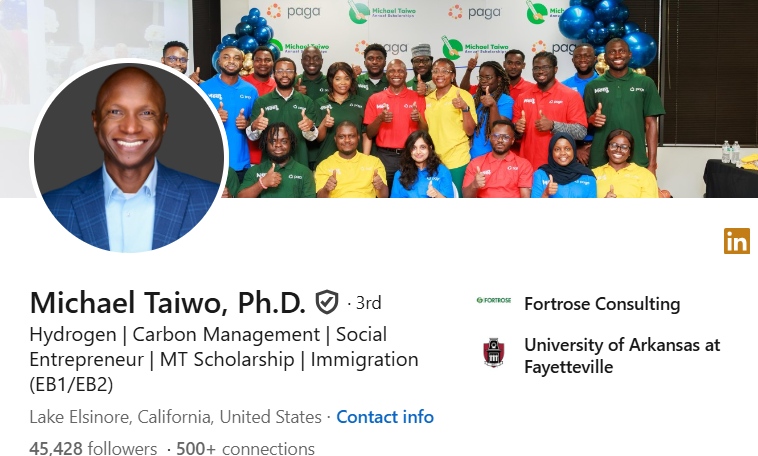 Michael Taiwo, Ph.D. On LinkedIn