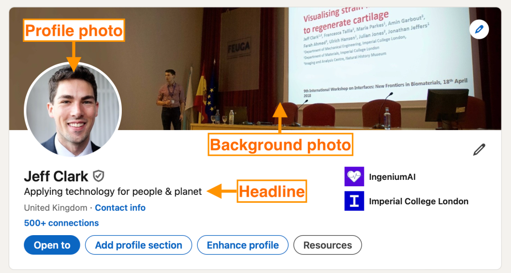 أقسام لينكدإن